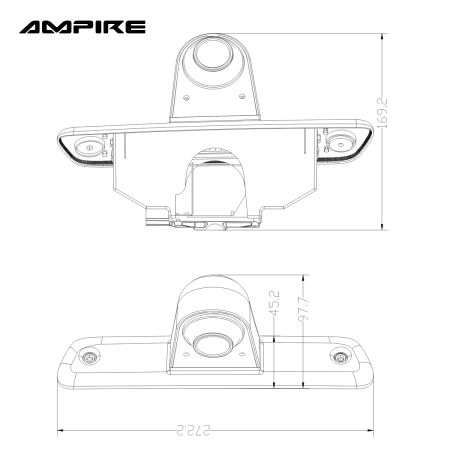 AMPIRE Rückfahrkamera für Peugeot Expert, Citroen Jumpy, Toyota ProAce 2007-16