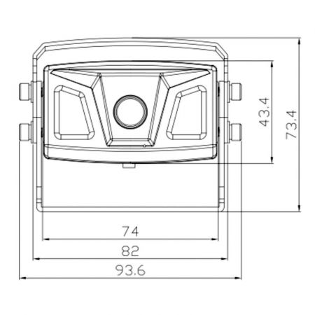 Ultra-Weitwinkel Rückfahrkamera, silber, IP69K, Heckeinbau, 15m Kabel