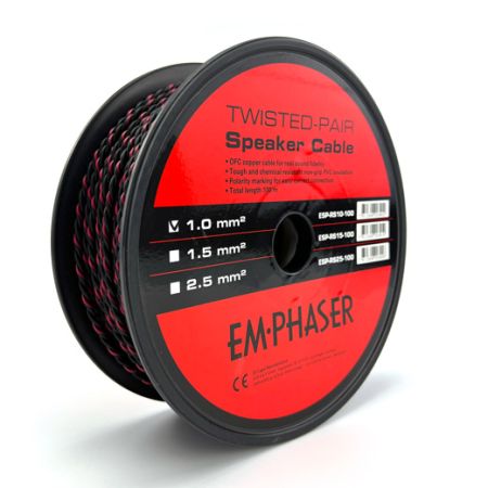 EMPHASER ESP-RS10-100 - cable 1.0mm2 twisted black-red 100 meters