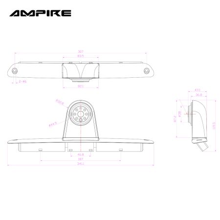 AMPIRE Rückfahrkamera für Mercedes Sprinter, VW Crafter 1 mit MINI-DIN Steckern