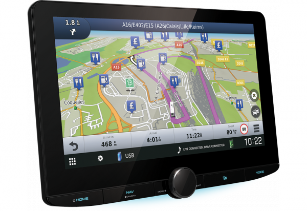 Kenwood DNR992RVS Navitainer mit Garmin Kartendaten für Wohnmobil, PKW und LKW mit 10,1 Zoll HD-Display, Digitalradio DAB+ & Smartphone-Anbindung