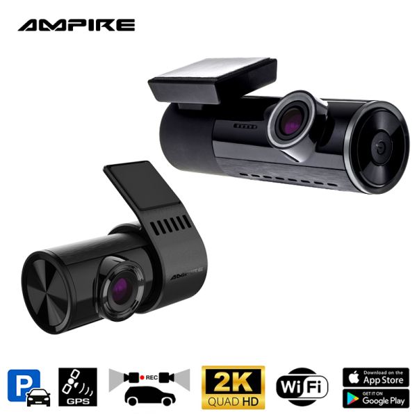 AMPIRE Dual-Dashcam in 2K (Quad HD) Auflösung, WiFi und GPS
