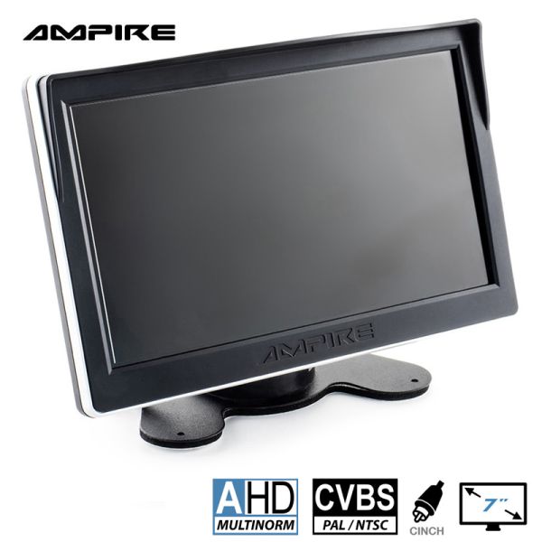 AMPIRE TFT-Monitor 17.8cm (7''), 2 Videoeingänge (AHD/CVBS)