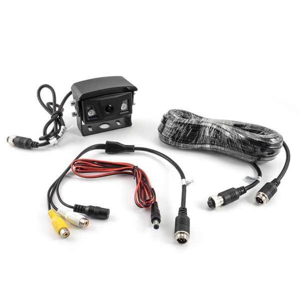 Ultra-Weitwinkel Rückfahrkamera, schwarz, IP69K, Heckeinbau, 15m Kabel