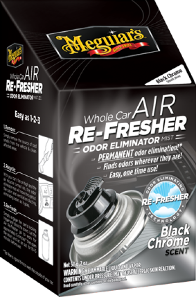 MEGUIAR'S Air Re-Fresher Odor Eliminator Black Chrome Scent